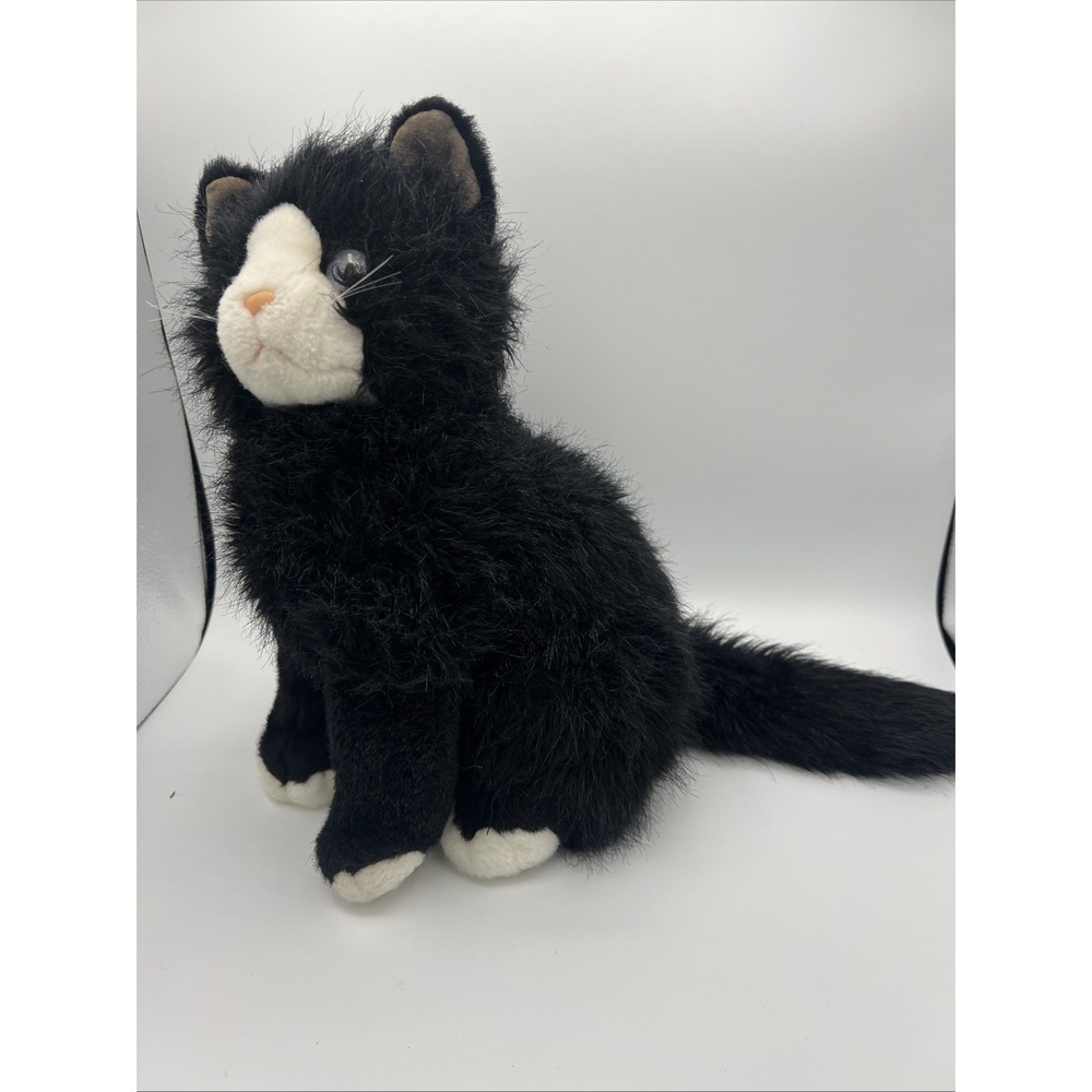 Vintage 1999 Ty Classic "Shadow" Black Tuxedo Cat Plush Stuffed Animal 12"